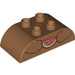 Duplo Medium Dark Flesh Brick 2 x 4 with Curved Sides with Bear Paws and Watermelon (1392 / 98223)