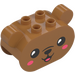 Duplo Medium Dark Flesh Brick 2 x 4 x 2.5 Curved with Ears and Bear (1391)