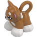 Duplo Medium Dark Flesh Cat (Standing) with White Patches and White Feet (105417)