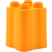 Duplo Mittleres Orange Stein 2 x 2 x 2 mit Wellig Seiten (31061)