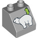 Duplo Medium Stone Gray Slope 2 x 2 x 1.5 (45°) with Polar Bear and Greenland (6474 / 54589)