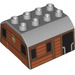 Duplo Medium steingrå Tog Topp 4 x 4 x 2 med Carriage med Wood Panelling (51548 / 52849)