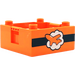 Duplo Orange Box with Handle 4 x 4 x 1.5 with Airplane (47423 / 63007)