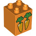 Duplo Orange Brick 2 x 2 x 2 with Carrots (24996 / 31110)