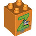 Duplo Orange Brick 2 x 2 x 2 with Z for Zebra (31110 / 93020)