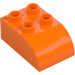 Duplo Orange Brick 2 x 3 with Curved Top (2302)