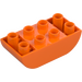 Duplo Naranja Ladrillo 2 x 4 con Curvo Parte inferior (98224)