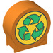 Duplo Orange Round Sign with Green Recyling arrows with Round Sides (41970 / 51753)