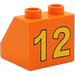 Duplo Orange Slope 2 x 2 x 1.5 (45°) with &quot;12&quot; (6474)