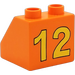 Duplo Orange Slope 2 x 2 x 1.5 (45°) with &quot;12&quot; (6474 / 48263)