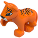 Duplo Arancione Tigre Cub con Rialzato Paw (11924 / 84646)