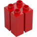 Duplo Red 2 x 2 x 2 with Slits (41978)