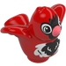 Duplo Red Bird with Black and White Feathers (1360)