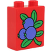 Duplo Red Brick 1 x 2 x 2 with Blueberries without Bottom Tube (4066)