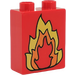 Duplo Red Brick 1 x 2 x 2 with Fire without Bottom Tube (4066 / 82292)