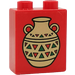 Duplo Red Brick 1 x 2 x 2 with Indian Pottery without Bottom Tube (4066)