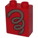 Duplo Red Brick 1 x 2 x 2 with Spring / Coil without Bottom Tube (4066)