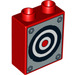 Duplo Rosso Mattoncino 1 x 2 x 2 con Target su Argento Background senza tubo inferiore (4066 / 95384)