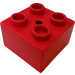 Duplo Red Brick 2 x 2 with small center hole