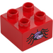 Duplo Red Brick 2 x 2 with Spider (3437 / 15944)