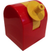 Duplo Red Brick 2 x 2 x 2 Curved Top with Yellow Propeller Holder