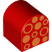 Duplo Rood Steen 2 x 2 x 2 met Gebogen bovenkant met Circles en Dots (3664 / 12722)