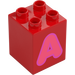 Duplo Rood Steen 2 x 2 x 2 met Letter &quot;A&quot; Decoratie (31110 / 65968)