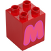 Duplo Red Brick 2 x 2 x 2 with Letter &quot;M&quot; Decoration (31110 / 65931)