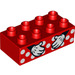 Duplo rouge Brique 2 x 4 avec blanc Polka Dots et Minnie Mouse Mains (3011 / 43811)