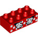 Duplo Rouge Brique 2 x 4 avec Blanc Polka Dots et Minnie Souris Mains (3011 / 43811)