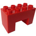 Duplo Red Brick 2 x 4 x 2 with 2 x 2 Cutout on Bottom (6394)