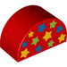 Duplo Red Brick 2 x 4 x 2 with Curved Top with Stars (12695 / 31213)