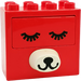 Duplo Red Brick 2 x 4 x 3 with dog nose and lid (eyes open and closed)