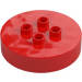 Duplo Red Brick 4 x 4 x 1.5 Circle with Cutout (2354)