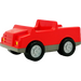 Duplo Red Car with Dark Gray Boase and pearl light gray hub caps