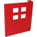 Duplo Red Door 1 x 4 x 3 with Four Windows Narrow