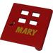 Duplo Red Door 1 x 4 x 3 with Four Windows Narrow with &quot;MARY&quot;