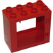 Duplo Red Door Frame 2 x 4 x 3 Old (with Flat Rim)