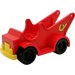 Duplo Red Fire truck with Water Hose Pattern with Black Wheels