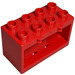 Duplo Rojo Marco 2 x 4 x 2 con Bisagra con agujeros en la base (60775)