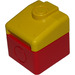 Duplo Red Locomotive Nose Part with Yellow top (6409 / 75086)