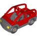 Duplo Red MPV Car with Dark Stone Gray Base (47437)