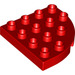 Duplo Red Plate 4 x 4 with Round Corner (98218)