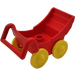 Duplo Rot Pram mit größeren gelben Rädern (74202 / 88206)