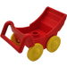 Duplo rot Pram mit größeren gelben Rädern (88206 / 92937)