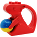 Duplo Rosso Coniglio Rattle con Blu e Giallo Palla