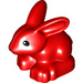 Duplo Red Rabbit with Small Black Eyes (89406)