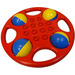 Duplo Red Rattle Circular with Yellow/Blue Wheels