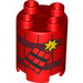 Duplo Rød Rund Kloss 2 x 2 x 2 med Dynamite (43511 / 98225)