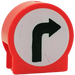 Duplo Rood Ronde Sign met Rechtsaf Turn Pijl met ronde zijkanten (41970)